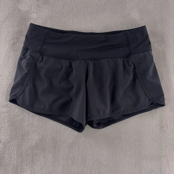 Lululemon Run Times II Shorts Womens Size 6 Black Stretch Performance Running - Picture 1 of 5